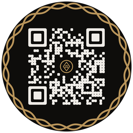 Kod QR Tyrs Studio 512px, ciemne tło